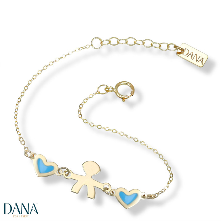 Bracelets Dana Baby bebè maschio e cuori BRBFC20OGSUL13E2