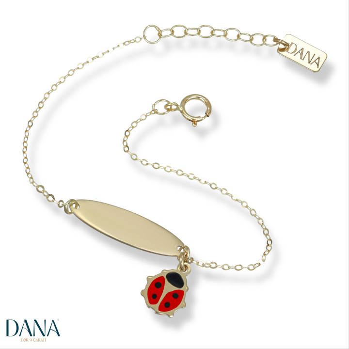 Bracelets Dana Baby targa e coccinella pendente BRBFC33OGSRL13E2