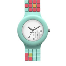 Watches HipHop MOSAIC Green and Coral HWU0456