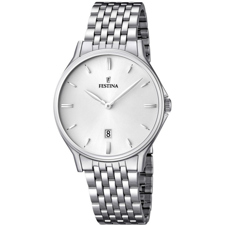 Watches Festina Classic Watch Light Dial Simple Indices F16744/2