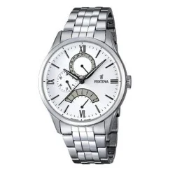 Festina Retrograde Watch White Dial Simple Indices