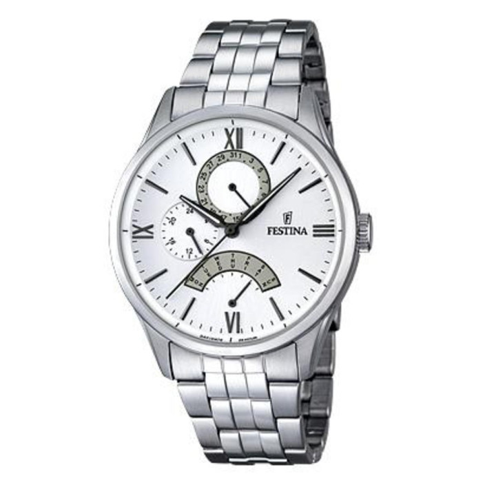Watches Festina Retrograde Watch White Dial Simple Indices