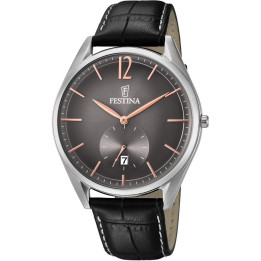 Watches Festina Retrograde Watch Dark Dial Copper Indices