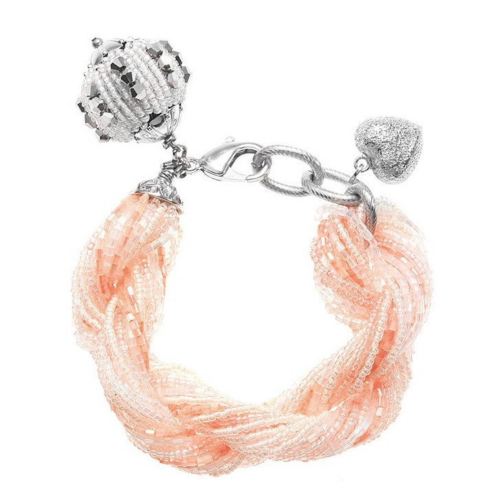 Bracelets Ottaviani torchon Bianco e Rosa 500356B