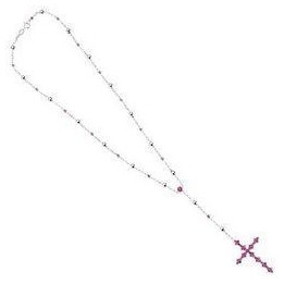 Necklaces Ottaviani Rosary Necklace with Red Stones 48258