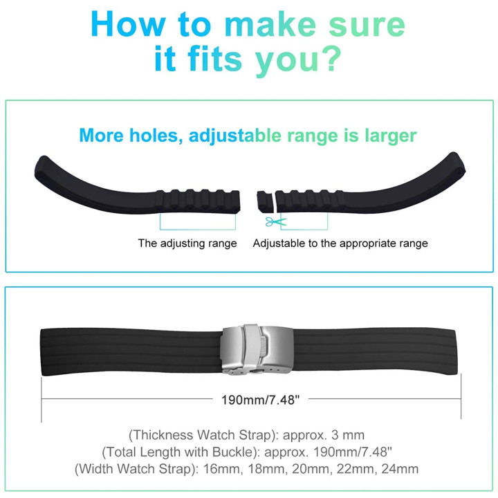Ricambi Strap with Buckle Blue 20mm depb20mm