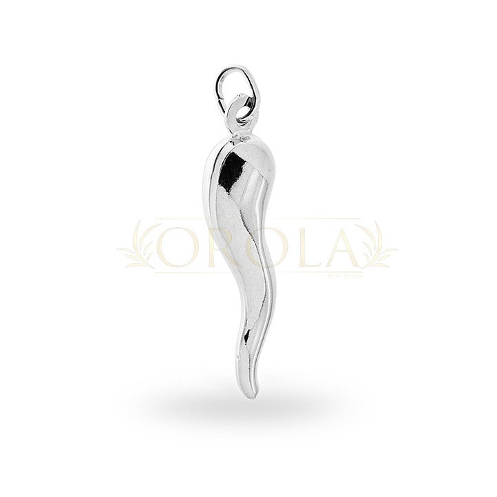 Necklaces Cornetto della Fortuna Pendant Rhodium-Plated Silver