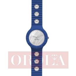 Watches HipHop Blue with Metal Inserts and Pearls HWU0496
