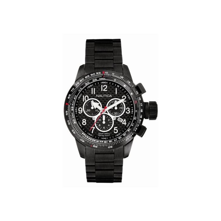Watches Nautica Total Black Chronograph Watch A42550G
