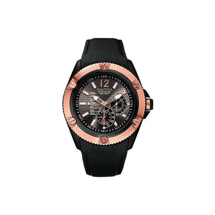 Watches Nautica Multifunction Gold and Black Watch A18591G
