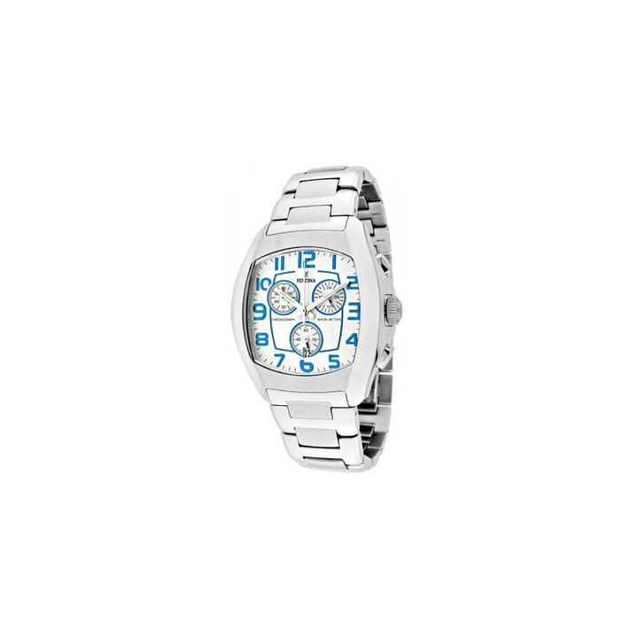 Watches Festina Chrono Square White and Light Blue Watch