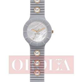 Watches HipHop Grey with Metal Inserts and Pearls HWU0491