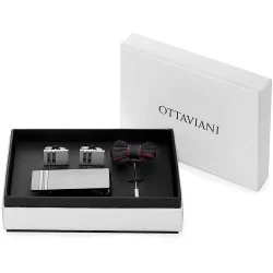 Steel Cufflinks, Money Clip and Pin Set